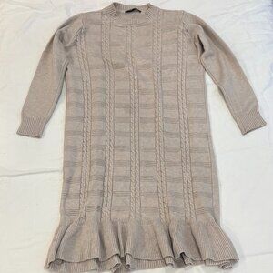 Ruffle Hem Sweater Dress